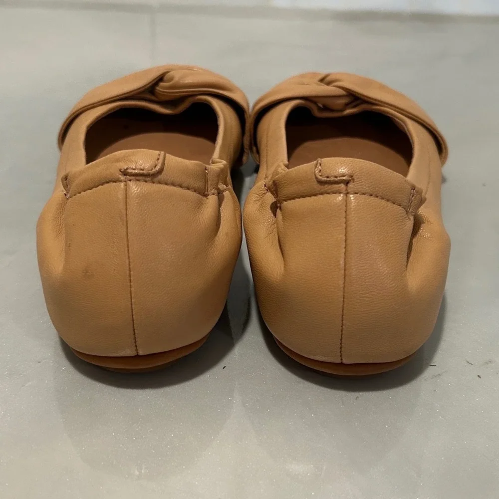 FitFlop Allegro Tan Leather Knot‎ Ballet Flats Duocomff V13-668 Womens 6.5